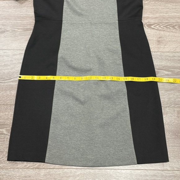 NWT Ann Taylor Loft Gray Black Color Block Short Sleeve Stretch Knit Dress 6 - Picture 13 of 16
